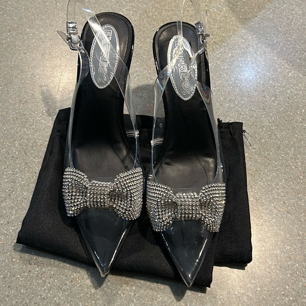 Diamond Bow Slingback Heels